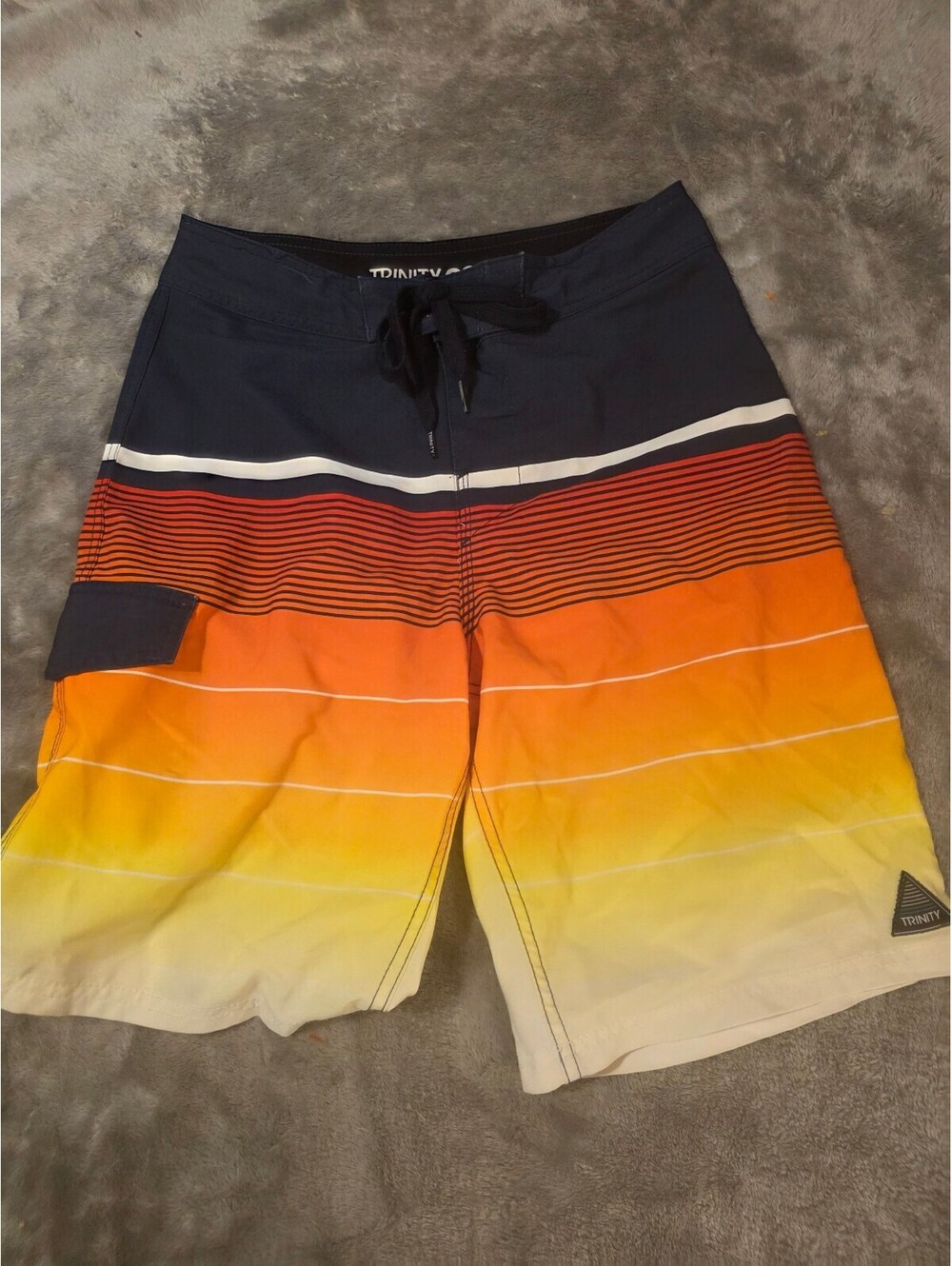 Trinity Boardshorts Men's Size 28 Multicolor Striped Swim Trunks